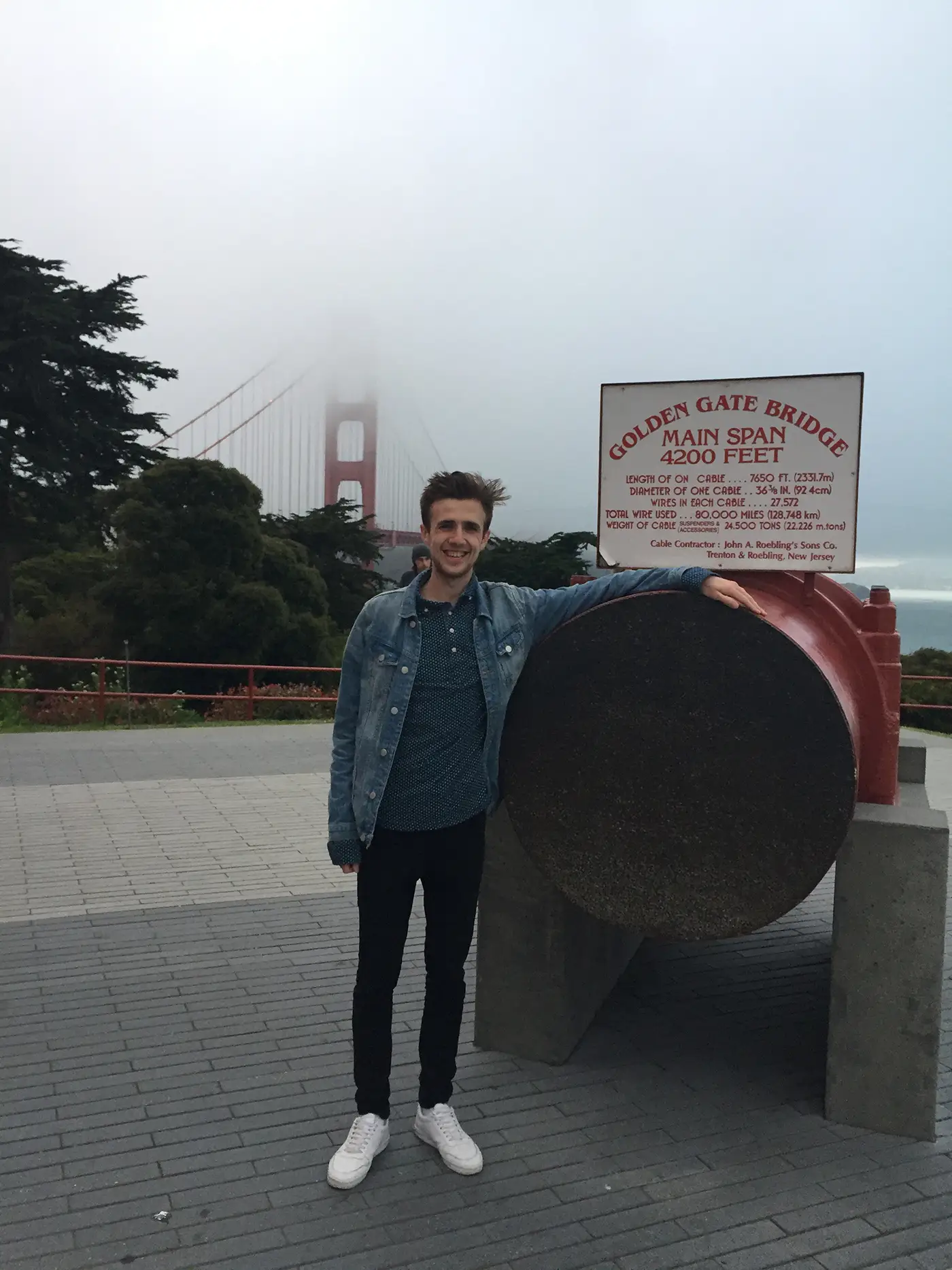 Roman standing near a public landmark